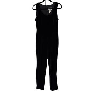 D. J. Summers Vintage 90s Black Velvet Jumpsuit Size 6